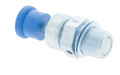 Valve with blue cap on a white background
